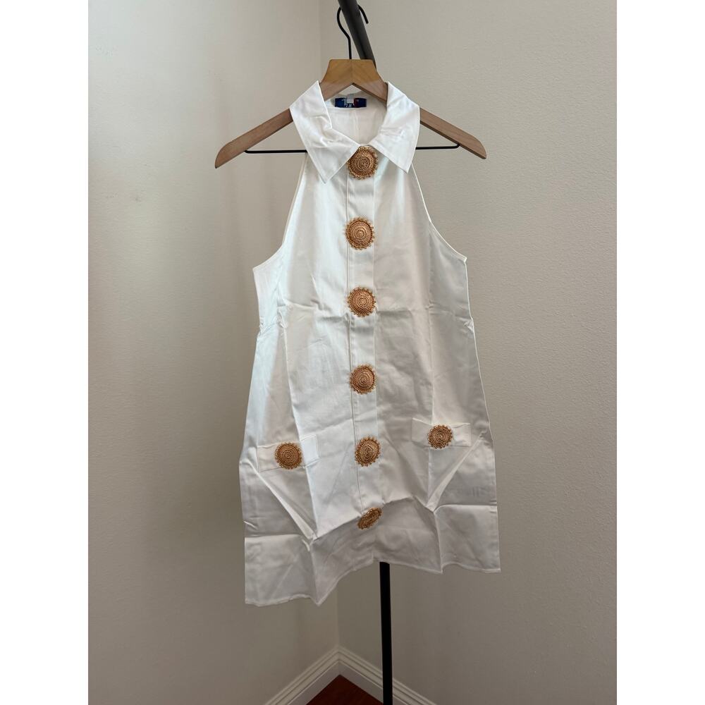 New My beachy side amber white mini dress size small - Picture 3 of 7